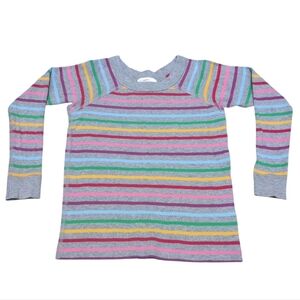 Hanna Andersson Pajama Shirt Gray And Multi Color Stripes